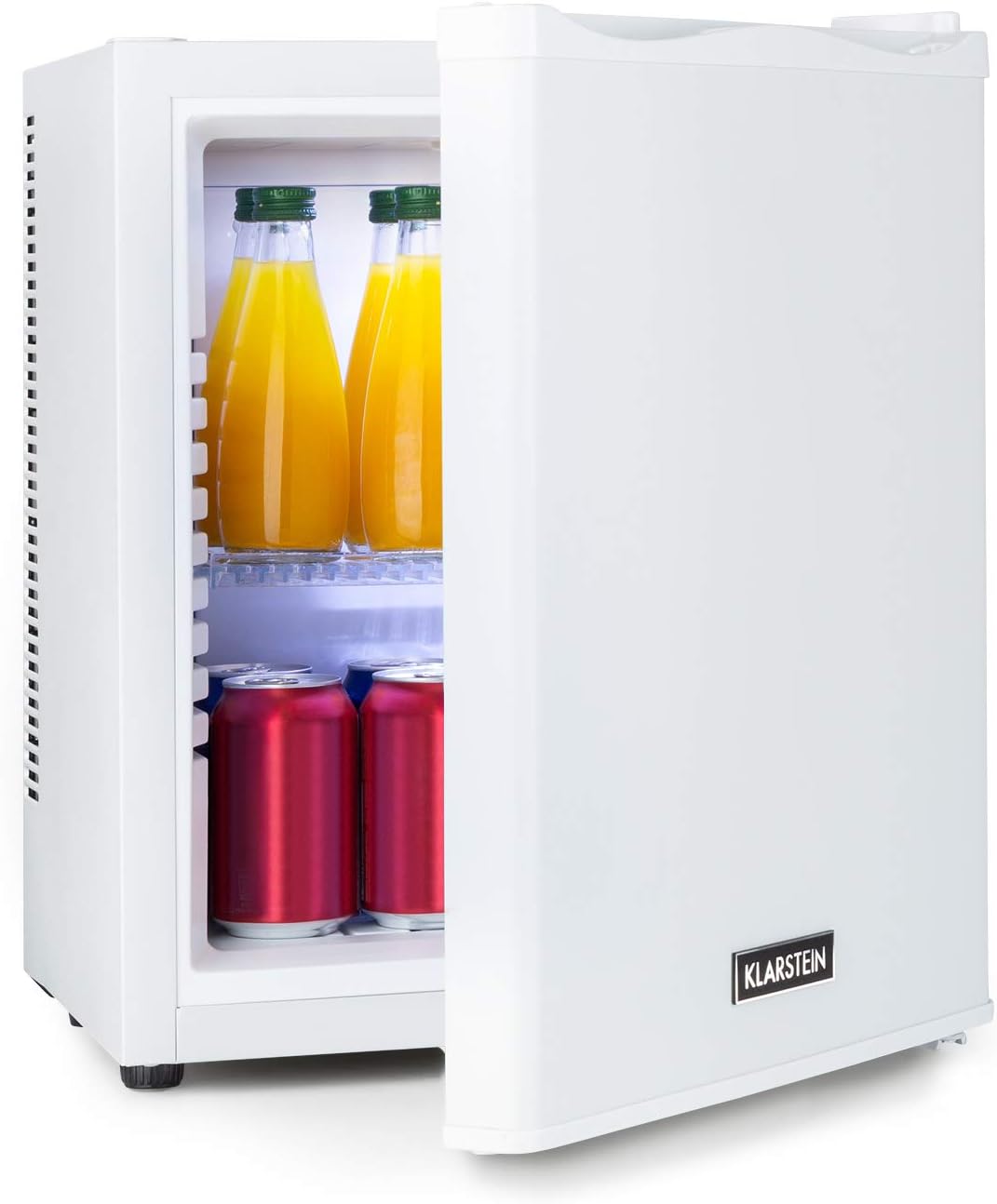 Klarstein Happy Hour - Mini Bar, Mini Fridge, Drinks Refrigerator, Compression, Cooling Temperature: 5-15°C, Silent: 0dB, LED light