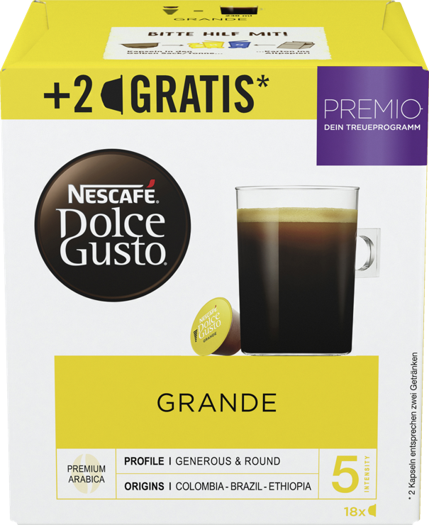 Nescafé Dolce Gusto Grande Coffee Capsules 16+2
