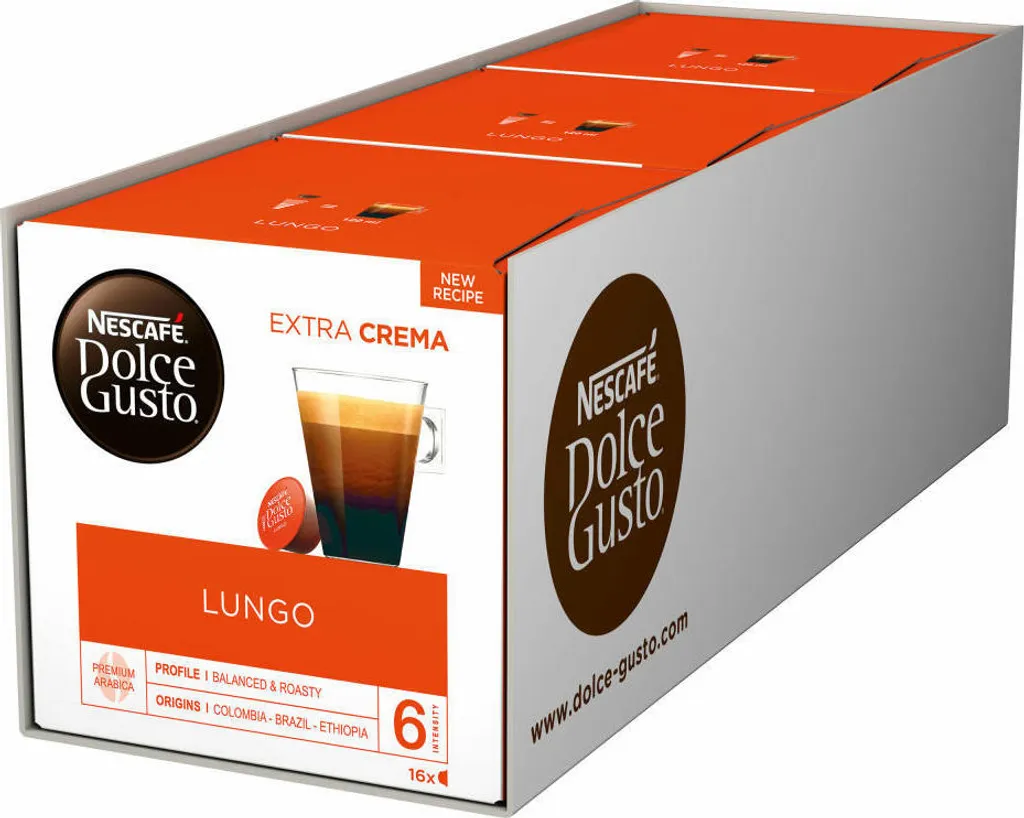 Nestlé Dolce Gusto - Dolce Gusto Lungo Coffee Cups 16 pcs | Box of 16 | 3 pieces