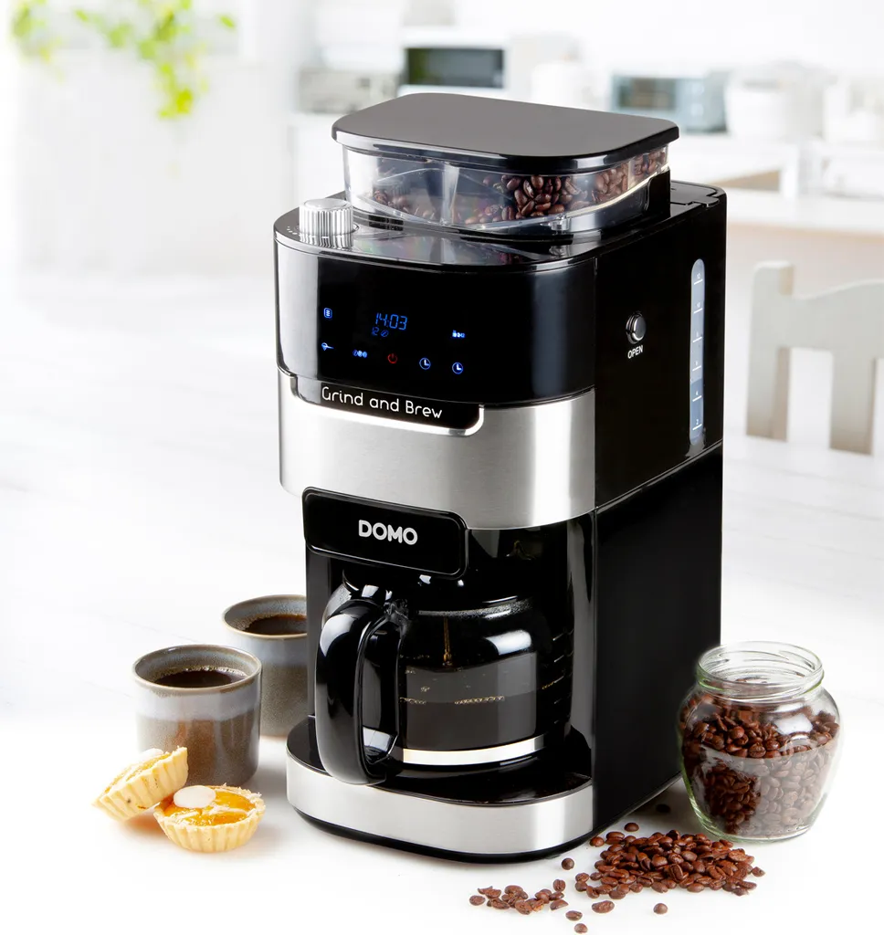 Domo - Domo koffiezeparaat Grind and Brew, digital, 1.5 liter, black