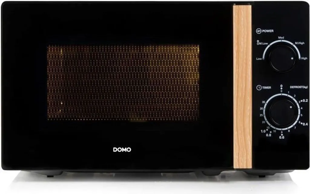 Domo - Domo microwave oven, 25.5 cm, 20 l, black with wood decor