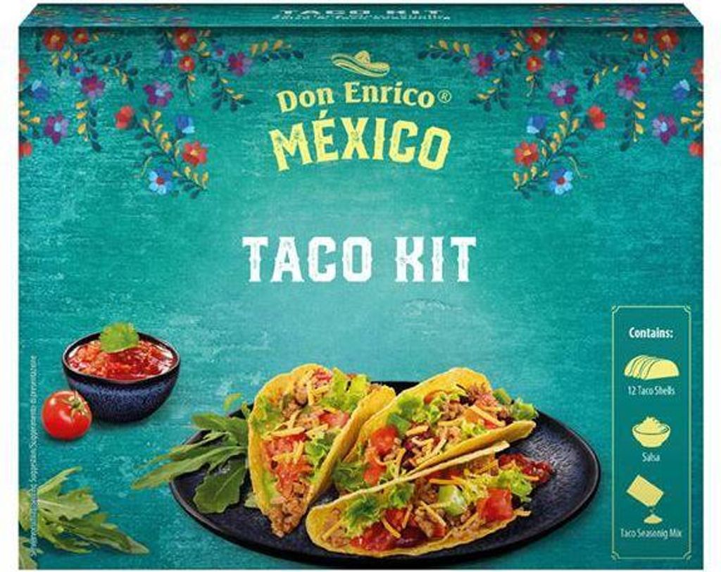 Rila Don Enrico Taco Kit 320g Folding Box Brings the taste of Mexico to your home 413g