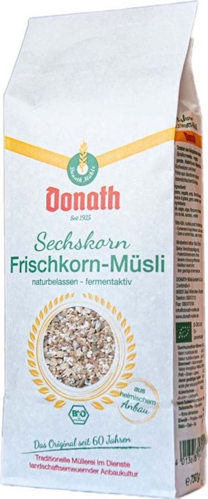 Donath Mühle Donath six-grain fresh grain muesli -- 750g x 9 - 9-pack VPE