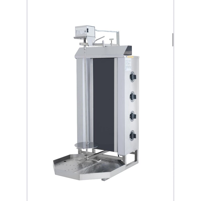 Doner kebab grill - 4 burners - electric - motor on top - premium version