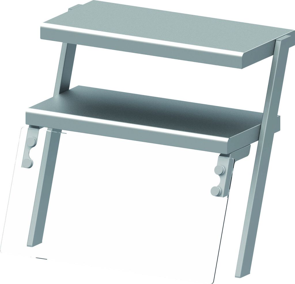 Stalgast Double top shelf with glass sneeze guard and lighting 434x450x450 mm for food dispensing systems