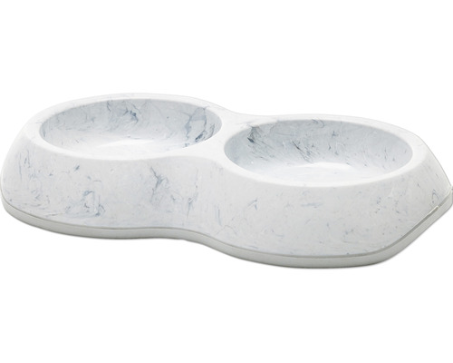 Double food bowl water bowl Savic Delice Double Marble non-slip 2x approx. 0.2l approx. 26 x 15 x 4.5 cm marble colored