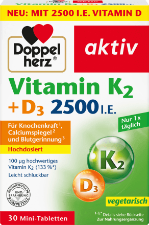 Doppelherz Doppel herz Vitamin K2 + D3 2500 IU tablets 30 pieces, 13.1 g