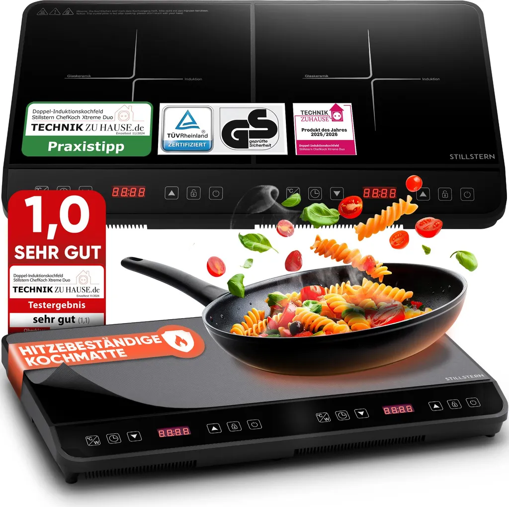 Stillstern Double induction hob, 3600W, 18 power levels, 24-hour timer
