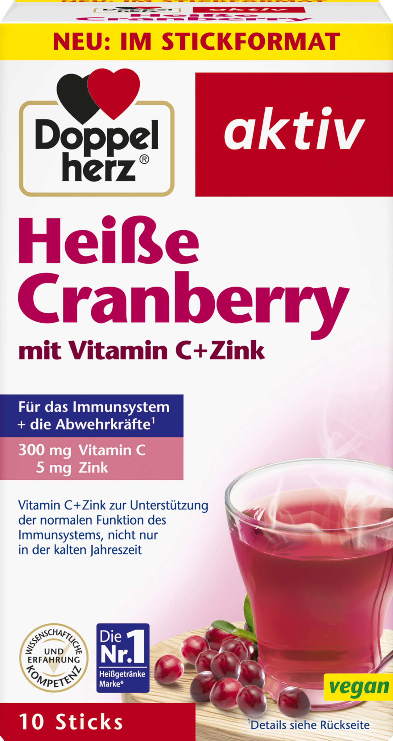 Doppelherz aktiv Hot Cranberry with Vitamin C + Zinc, 10 capsules