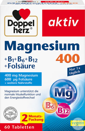 Doppelherz Active Magnesium 400mg Tablets, 60 tablets