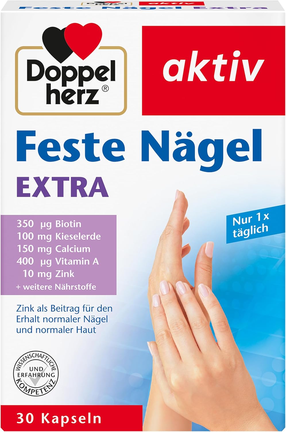 Doppelherz Extra Firm Nails - with Zinc as a Contribution to the Maintenance of Normal Nails and Normal Skin - 30 Capsules