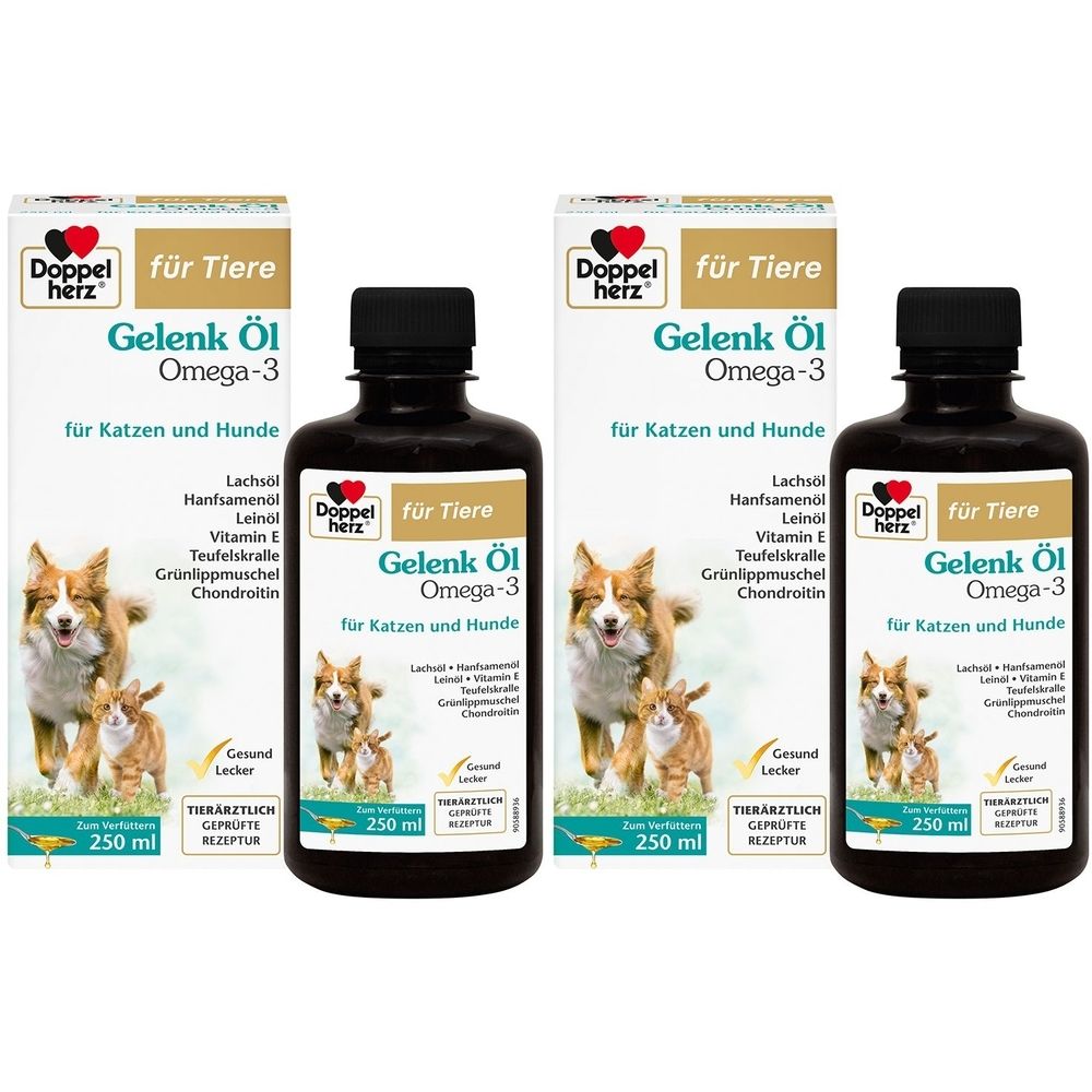 Doppelherz for Animals Joint Oil Omega-3 for Cats and Dogs, 2 x 500 ml