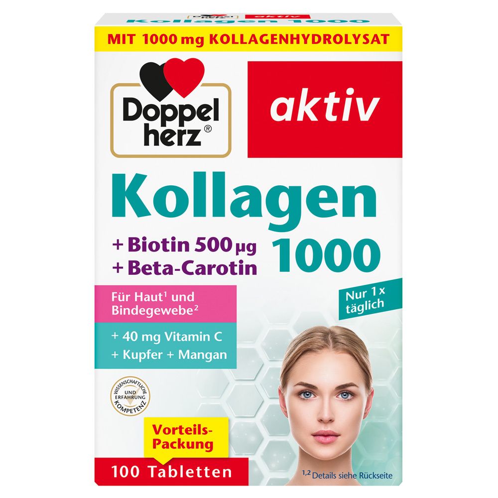 Doppelherz® active collagen 1000 + biotin, 100 capsules