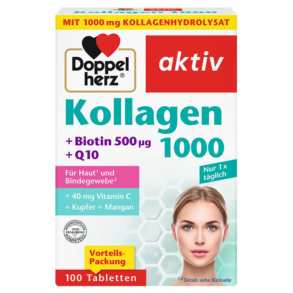 Doppelherz® active collagen 1000 + biotin + Q10 100 St