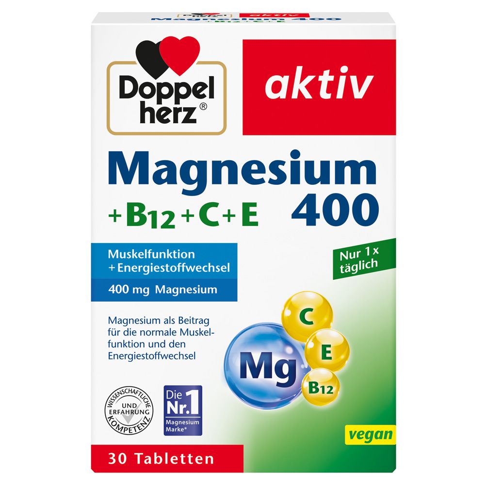 Doppelherz® active Magnesium 400 +B12+C+E 30 St