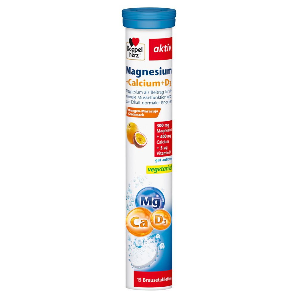 Doppelherz® active Magnesium + Calcium + D3 15 effervescent tablets