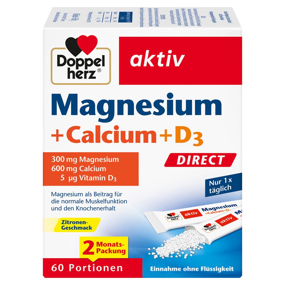 Doppelherz® active magnesium + calcium + D3 DIRECT micro pellets 60 St