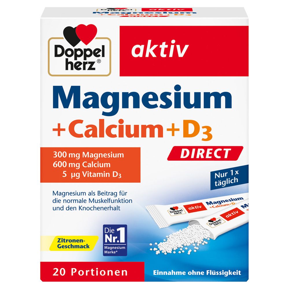 Doppelherz® active magnesium + calcium + D3 DIRECT micro pellets 20 St
