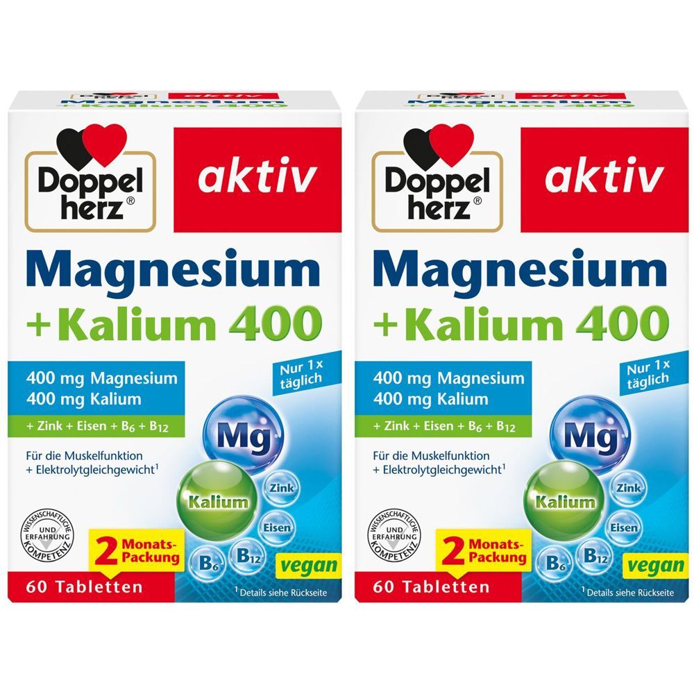 Doppelherz® active Magnesium + Potassium 400 2x60 St