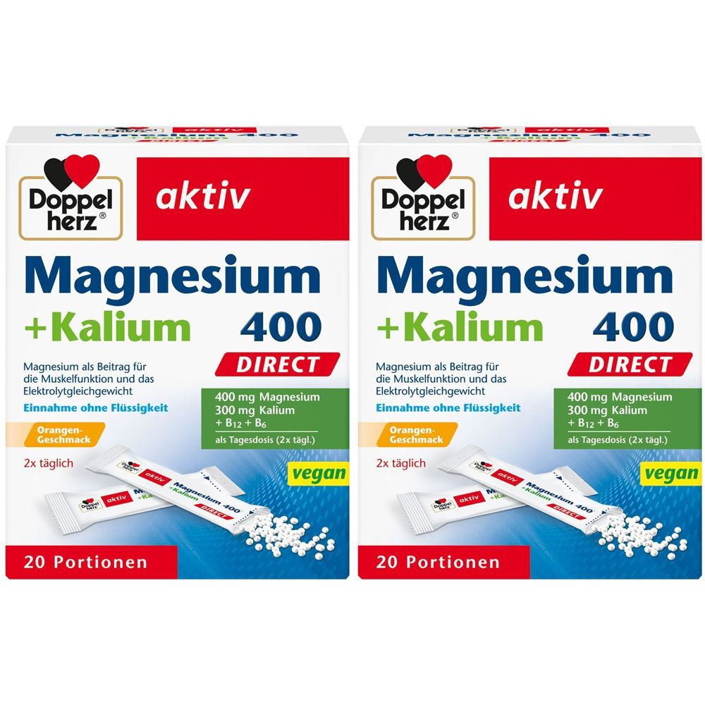 Doppelherz® active Magnesium + Potassium DIRECT 2x20 g