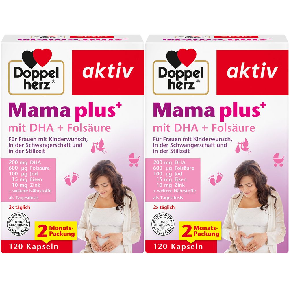 Doppelherz® aktiv Mama plus+ mit DHA + Folsäure 2x120 St