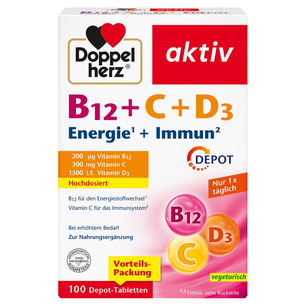 Doppelherz® B12 + C + D3 Depot active 100 St