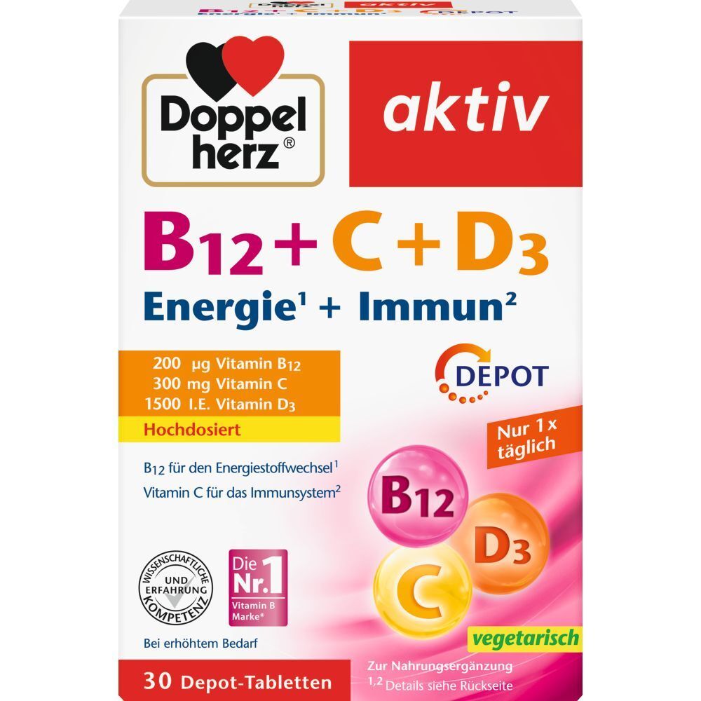 Doppelherz® B12+C+D3 DEPOT active 30 St