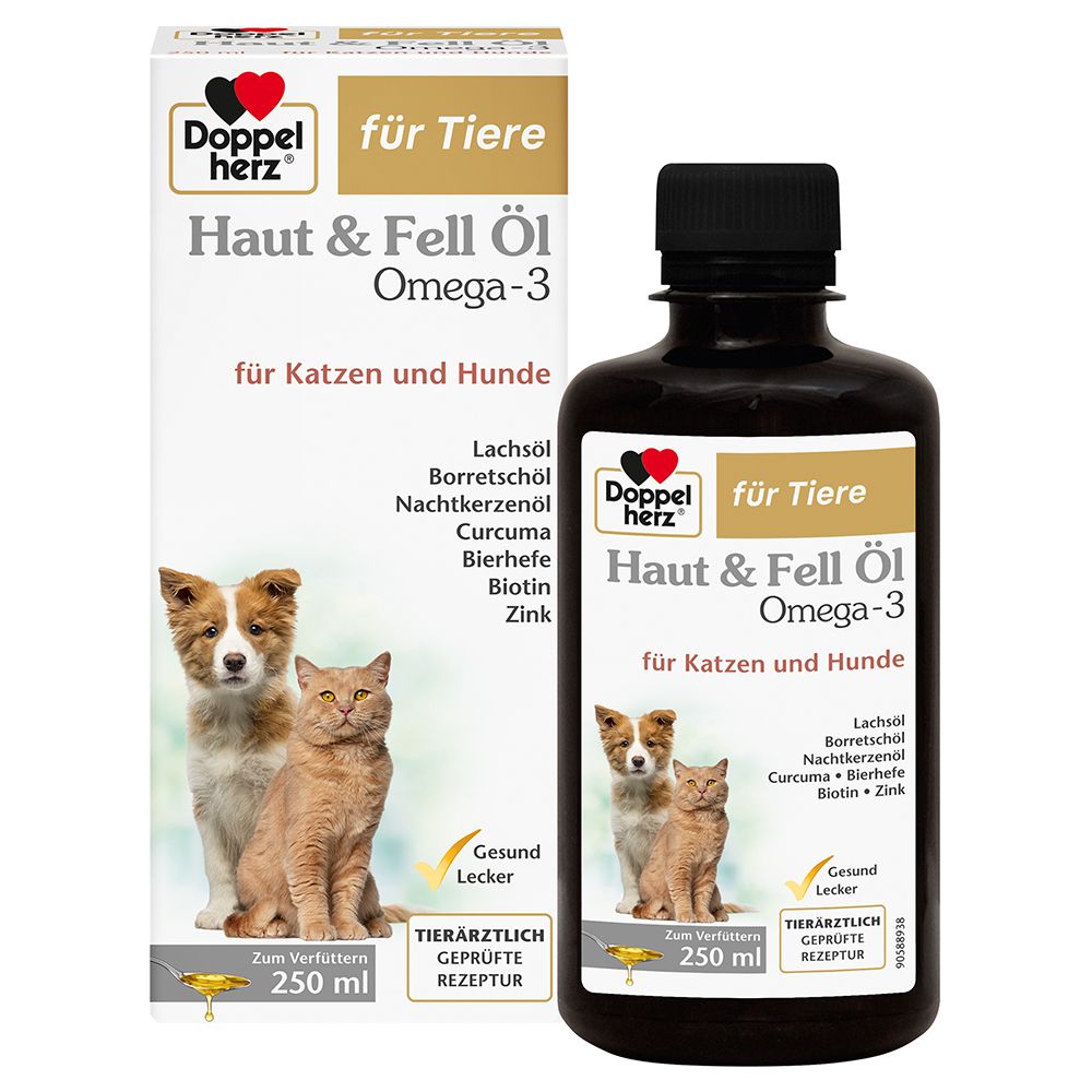 Doppelherz® for Animals Skin & Fur Oil Omega-3 for cats and dogs 250 ml