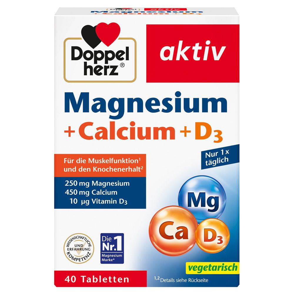 Doppelherz® Magnesium + Calcium + D3 Tablets 40 St