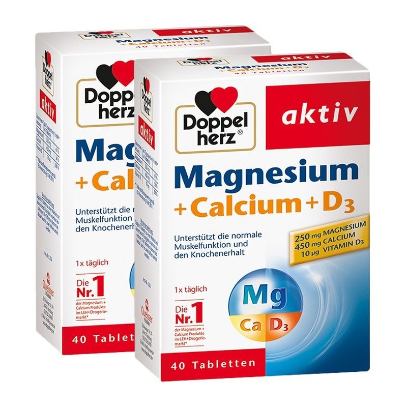 Doppelherz® Magnesium + Calcium + D3 2x40 St