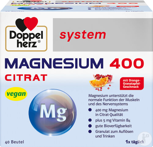 Doppelherz System Magnesium 400 Citrate Granules 40 Sachets