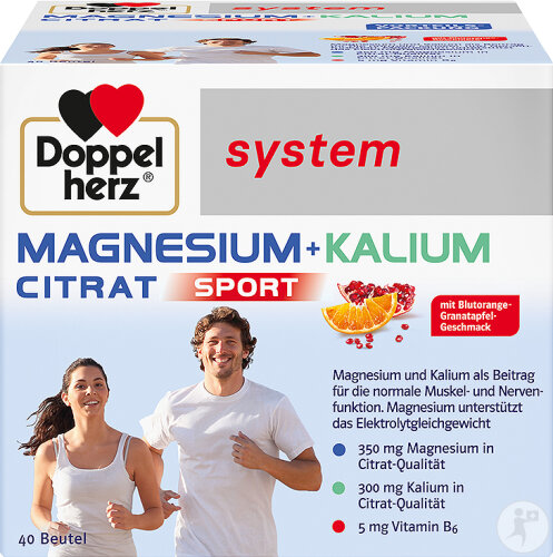 Doppelherz System Magnesium + Potassium Citrate Granules 40 pieces