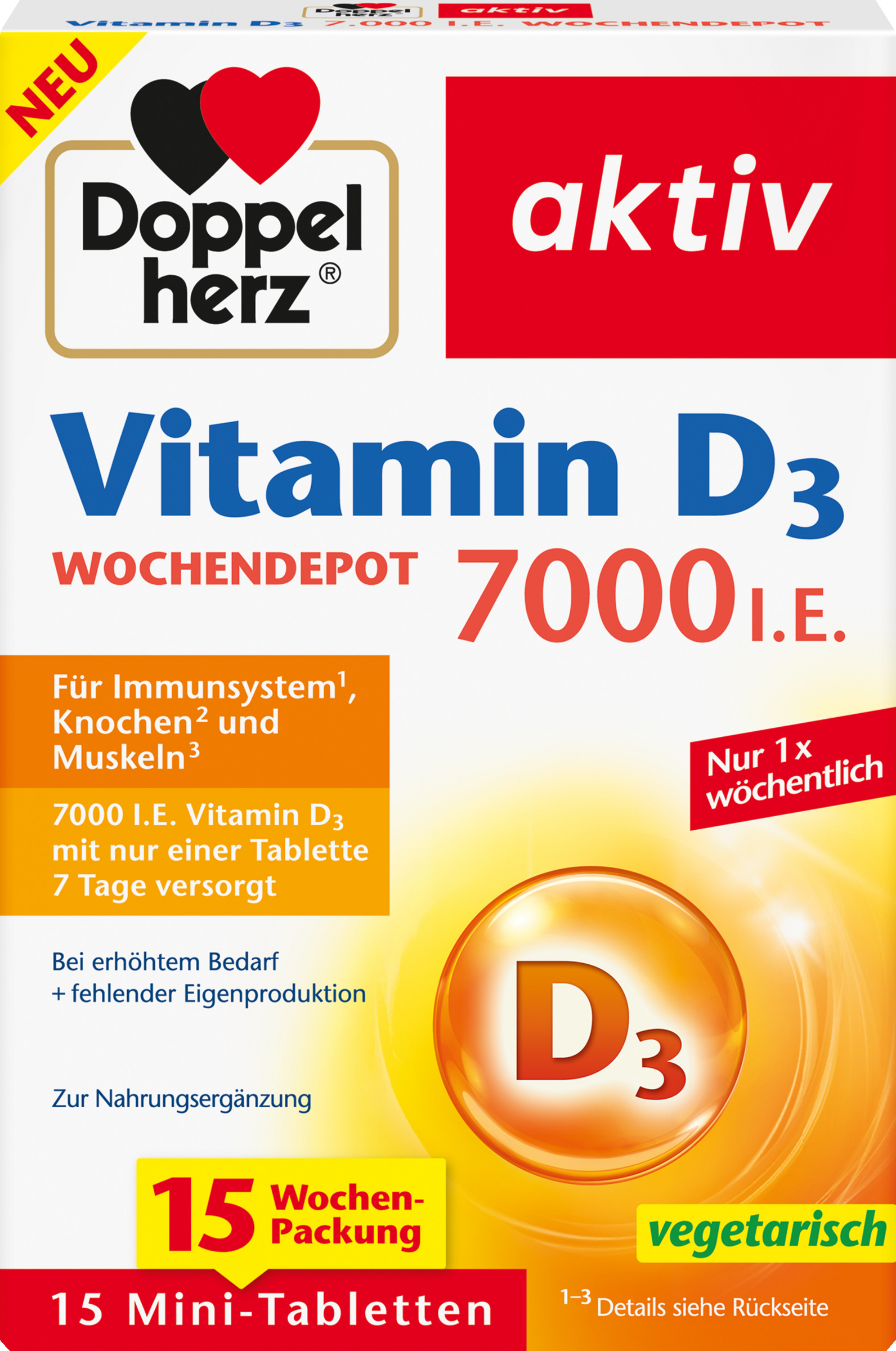 Doppelherz Vitamin D3 7000 IU mini tablets