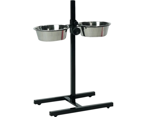 Karlie Otis Plus double bowl stand height adjustable up to 60 cm with two stainless steel bowls 4000 ml