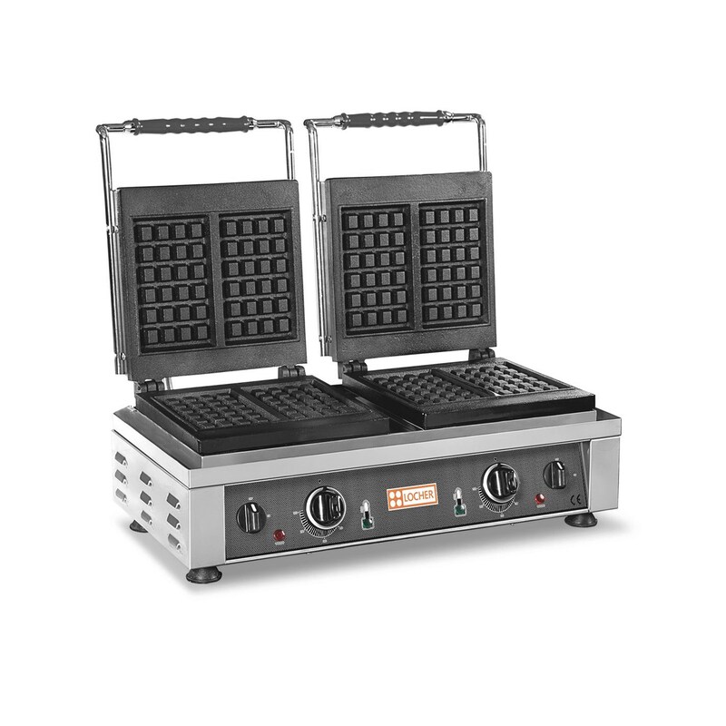 Locher Double waffle iron “Brussels” LWB16/2, 230 V