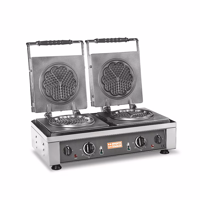 Locher Double waffle iron “Heart” LWH19/2, 230 V