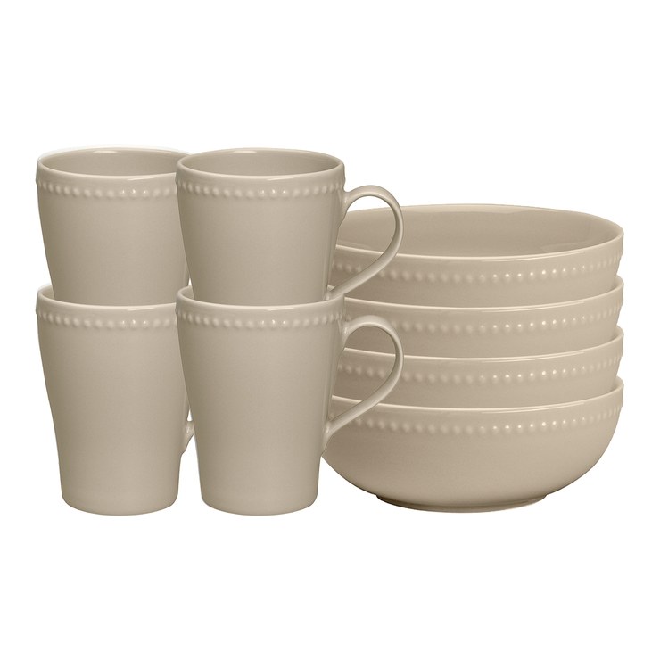 scandi-living Dots breakfast set, beige