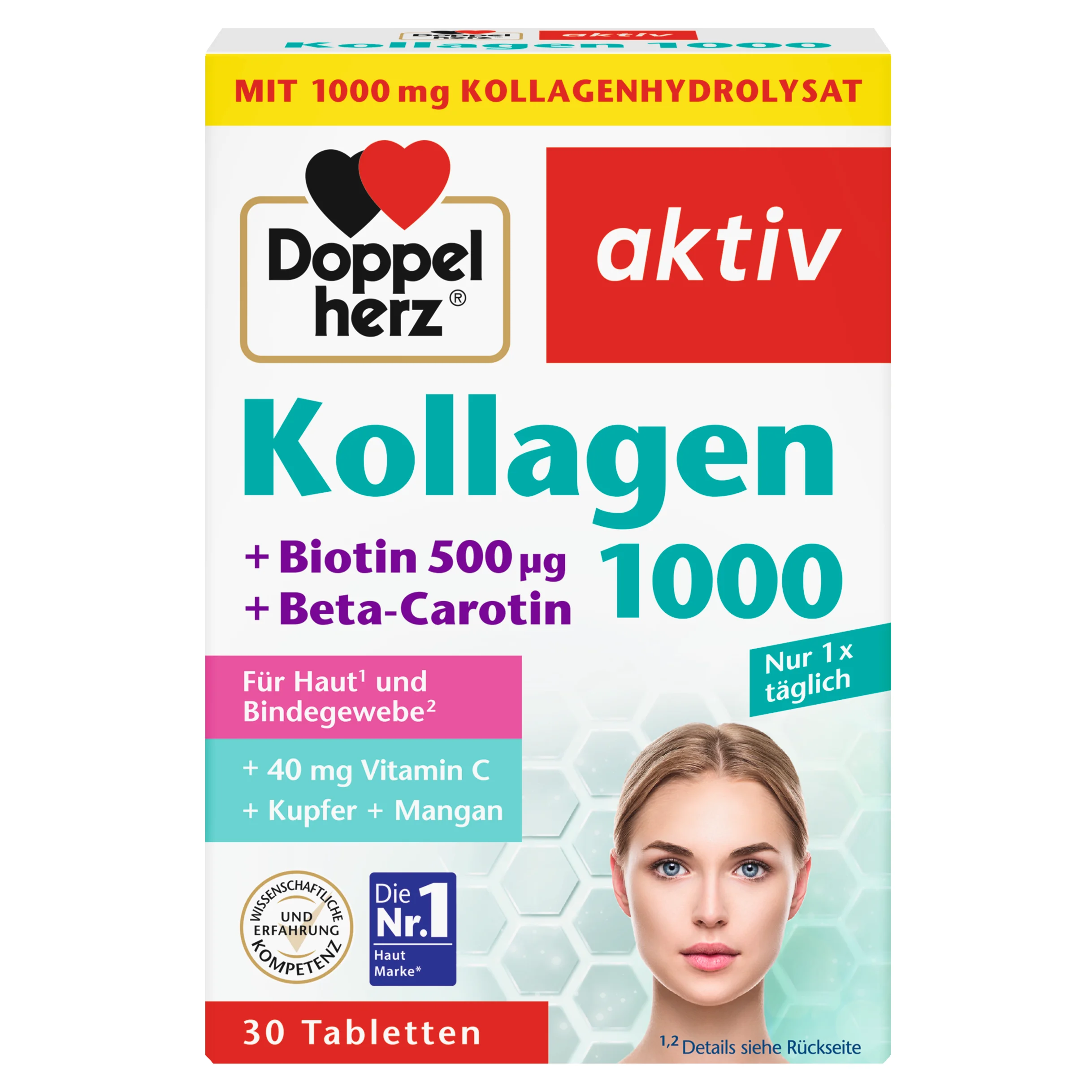 Doppelherz Double heart Collagen 1000, tablets 30 pieces, 40.8 g