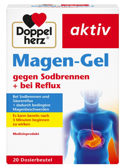 Doppelherz Double Heart Stomach Acid Heartburn with Reflux (Pack of 20)