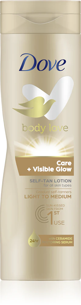 Dove Body Love self-tanning milk for the body Farbton Light to Medium 250 ml