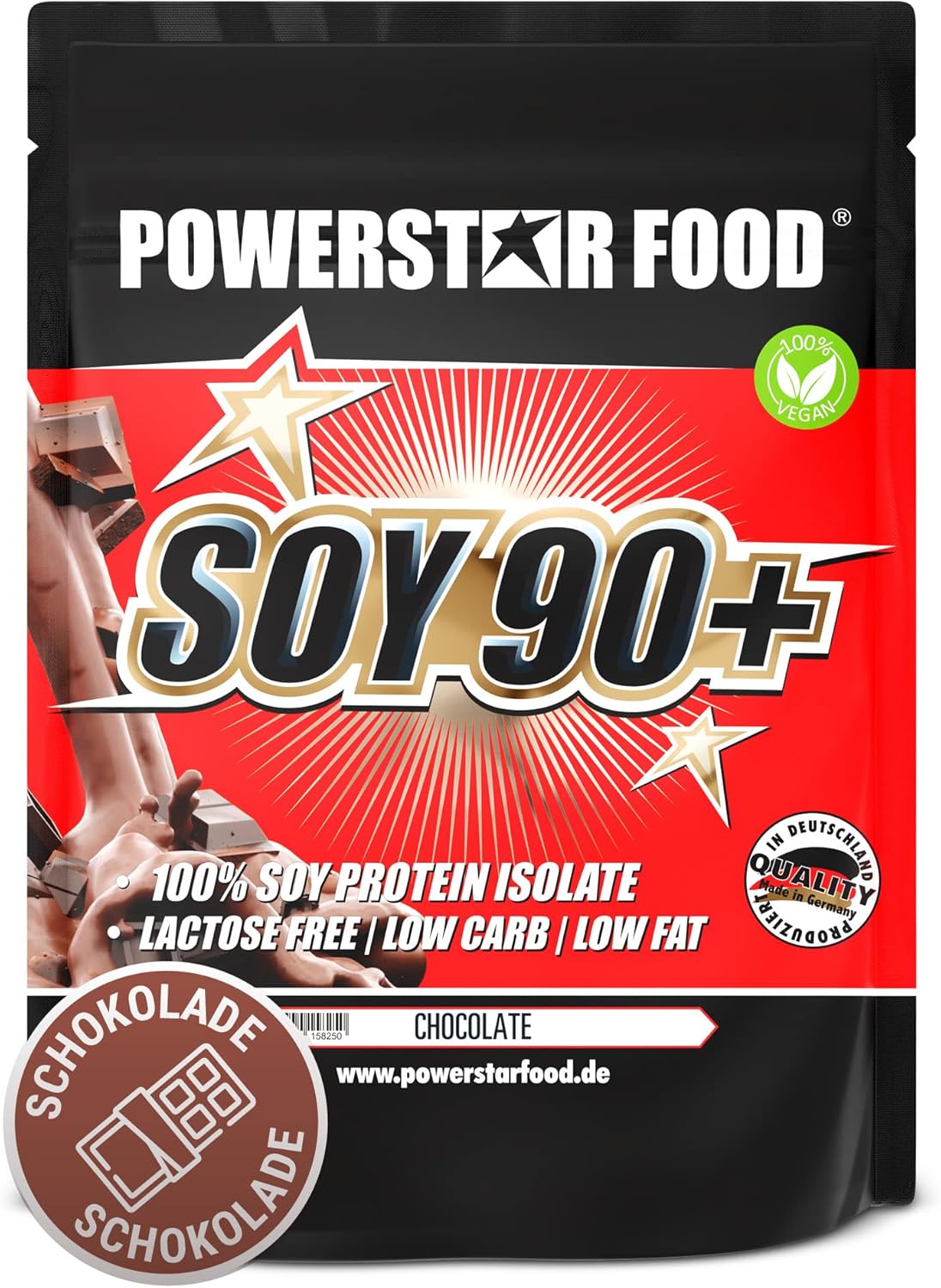 POWERSTAR FOOD Store Incomparable Superb Flavour, Pure Vegan Soy Protein Isolate, Soy 90+, Instantized, Non-GMO and Plant Estrogen Free. 1000 g) Powder, , , 1000g