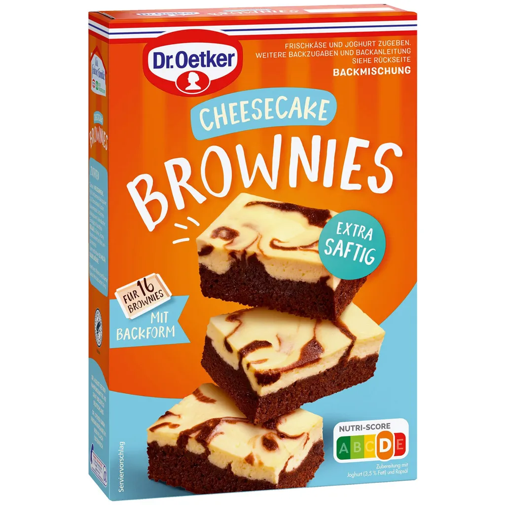 Mega-Paradies Dr. Oetker Baking Mix Cheesecake Brownies Extra Moist 446g