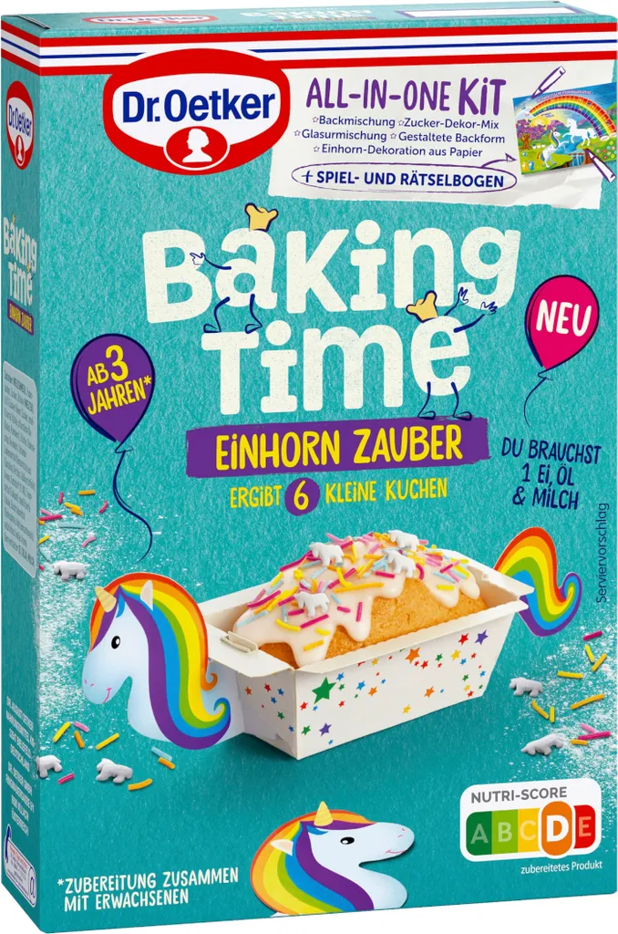 Mega-Paradies Dr. Oetker Baking Time Unicorn Magic Enchanting Baking Mix 300g