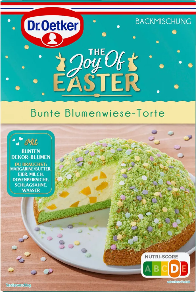 Mega-Paradies Dr. Oetker Easter Colorful Flower Meadow Cake Baking Mix Pack 337g