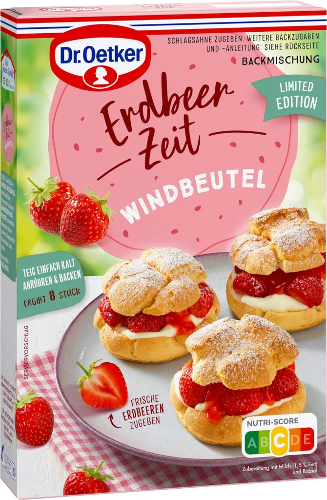 Mega Paradise Dr. Oetker Strawberry Time Cream Puff Baking Mix 170g