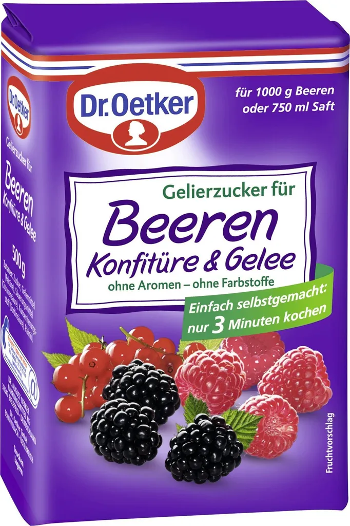 Mega-Paradies Dr. Oetker Gelling Sugar for Fruity Berry Jam and Jelly 500g