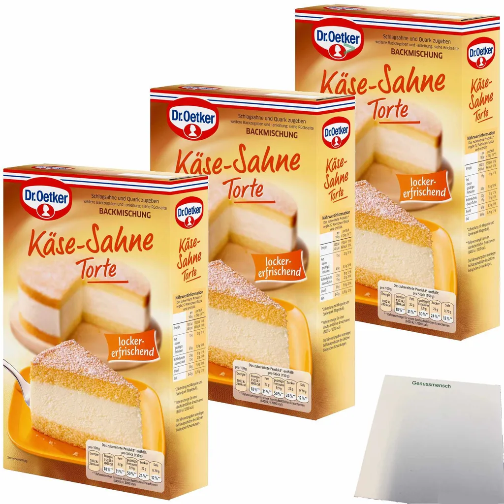 Dr. Oetker Cheese Cream Cake Baking Mix 3-pack (3x385g pack) + usy block