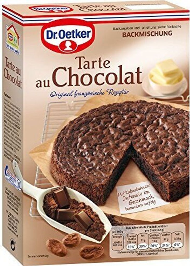 Mega Paradise Dr. Oetker Tarte Au Chocolat, pack of 4 (4 x 470 g)