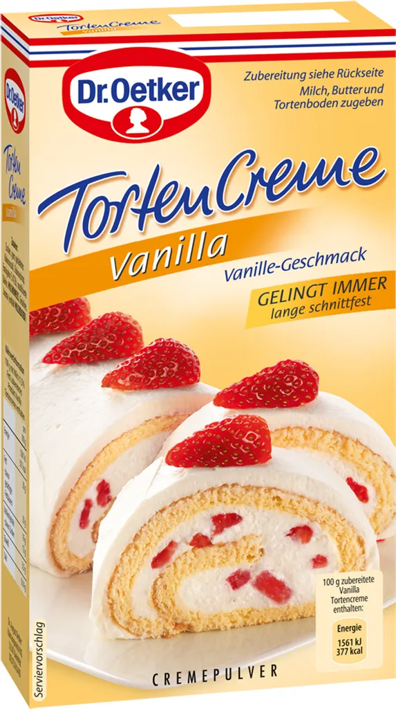 Mega-Paradies Dr. Oetker Vanilla Cake Cream, foolproof and sliceable, 140g