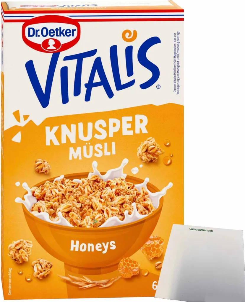 Dr. Oetker Vitalis Crunchy Muesli Honeys (600g pack) + usy block